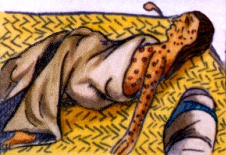 Aztec Lying Down with Pustles